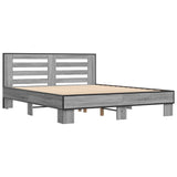 Bed frame without mattress sonoma gray 150x200 cm