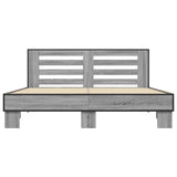 Bed frame without mattress sonoma gray 150x200 cm