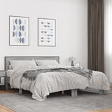 Bed frame without mattress sonoma gray 150x200 cm