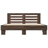 Cadre de lit sans matelas chêne marron 150x200 cm