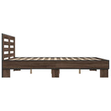 Cadre de lit sans matelas chêne marron 150x200 cm