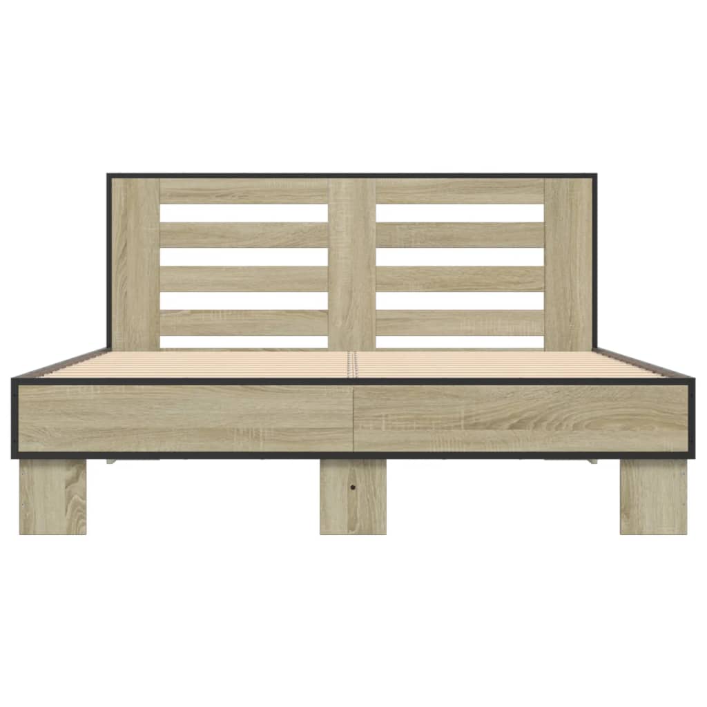 Bed frame without mattress sonoma oak 140x200 cm