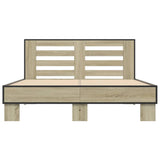 Bed frame without mattress sonoma oak 140x200 cm