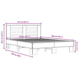 Bed frame without mattress sonoma oak 140x200 cm