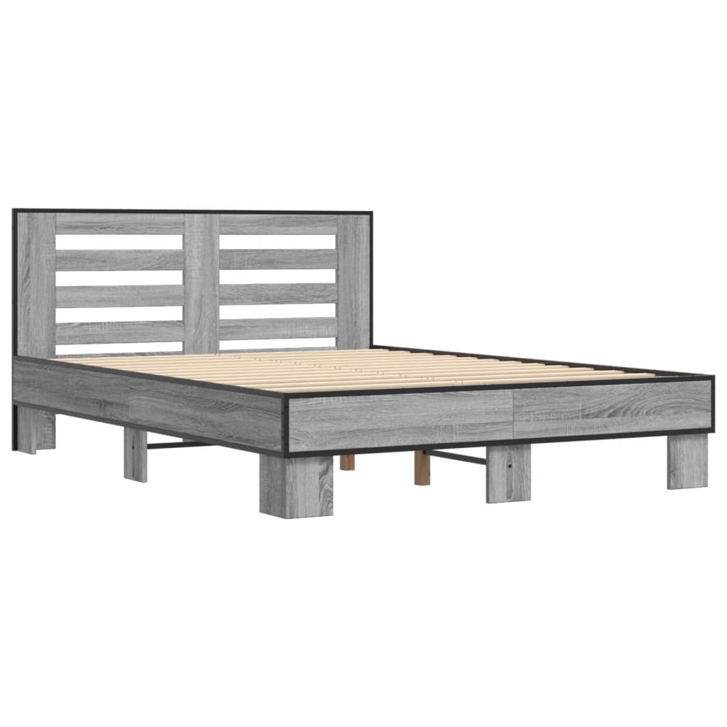 Bed frame without mattress sonoma gray 140x200 cm