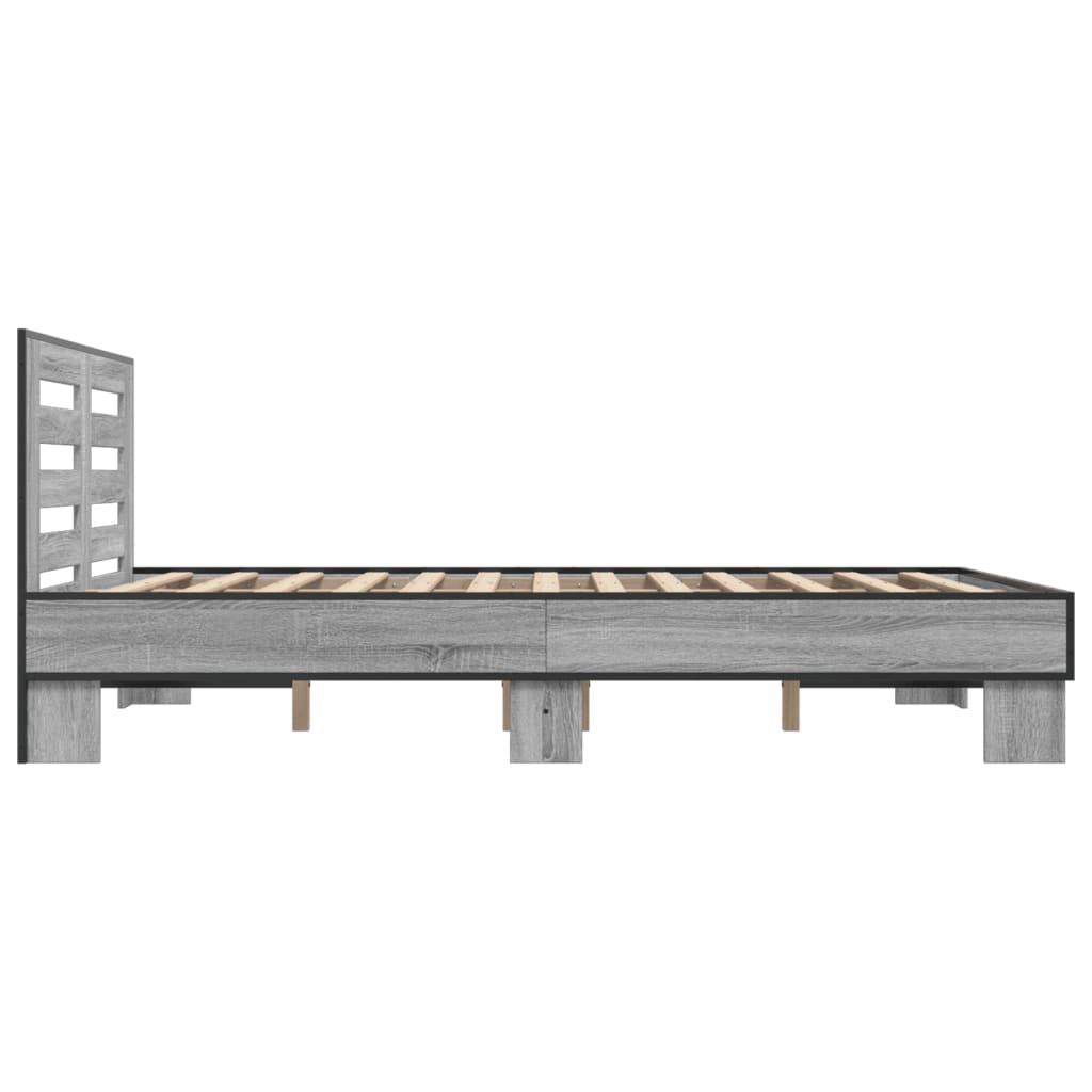 Bed frame without mattress sonoma gray 140x200 cm