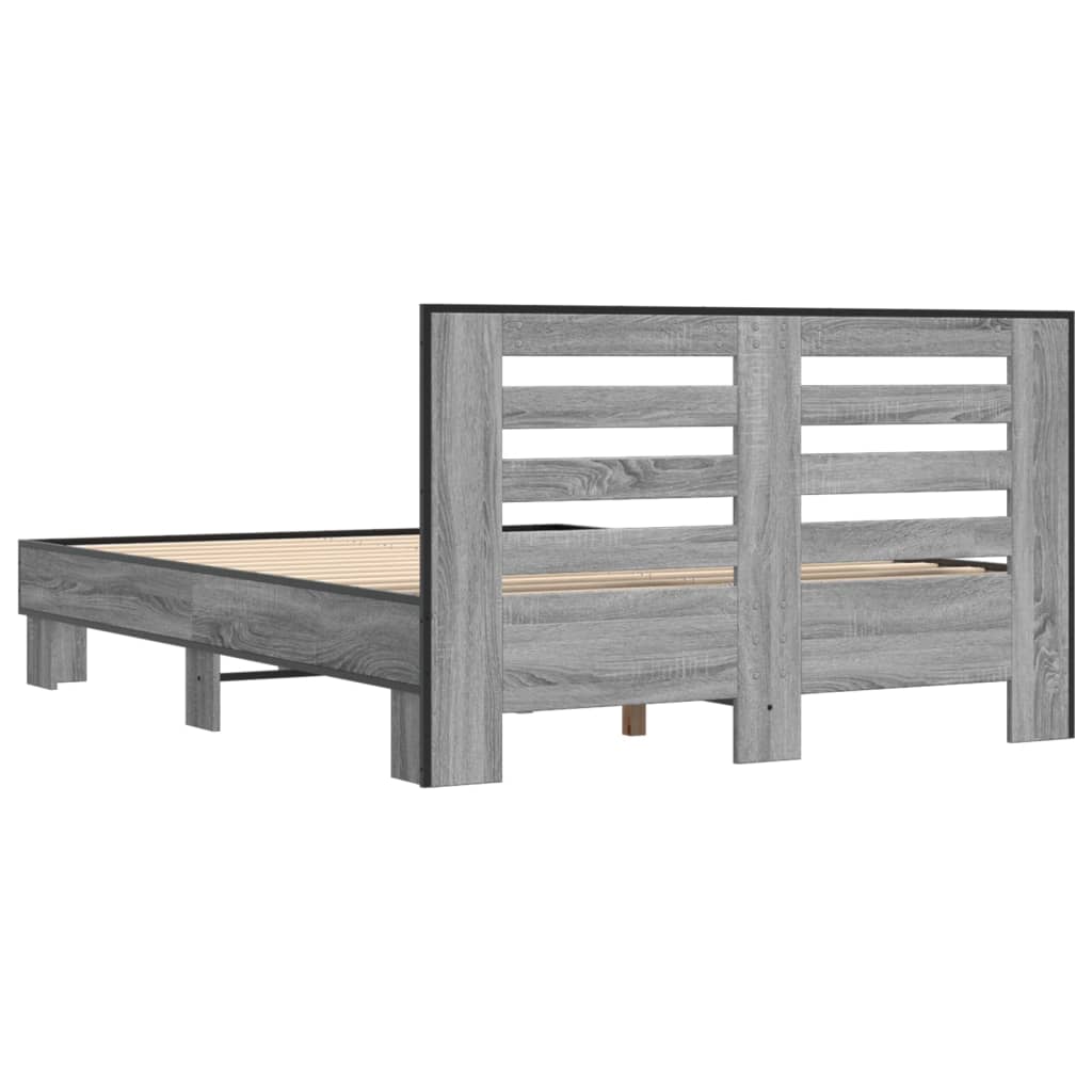 Bed frame without mattress sonoma gray 140x200 cm