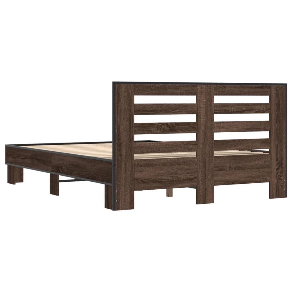 Cadre de lit sans matelas chêne marron 120x200 cm