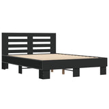 Cadre de lit sans matelas noir 140x190 cm