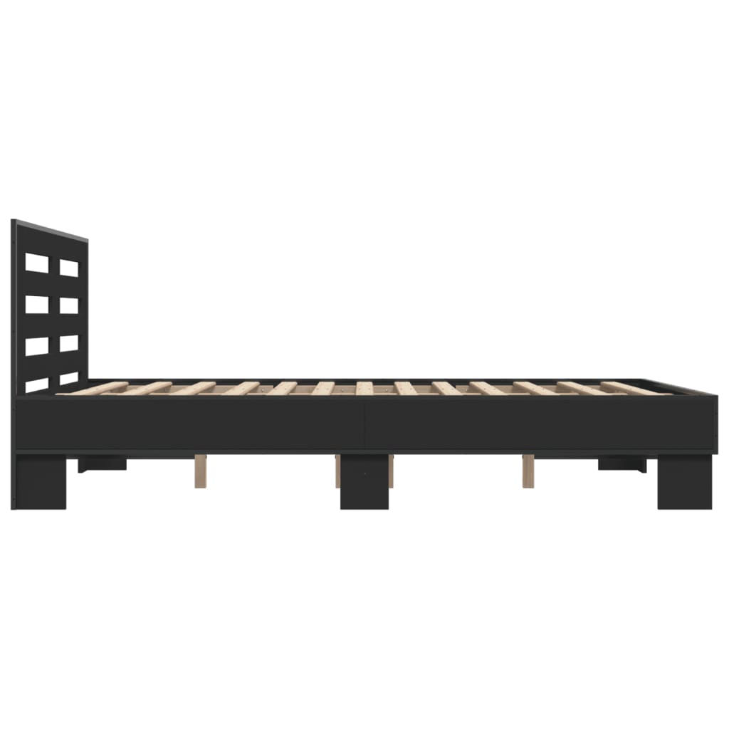 Cadre de lit sans matelas noir 140x190 cm