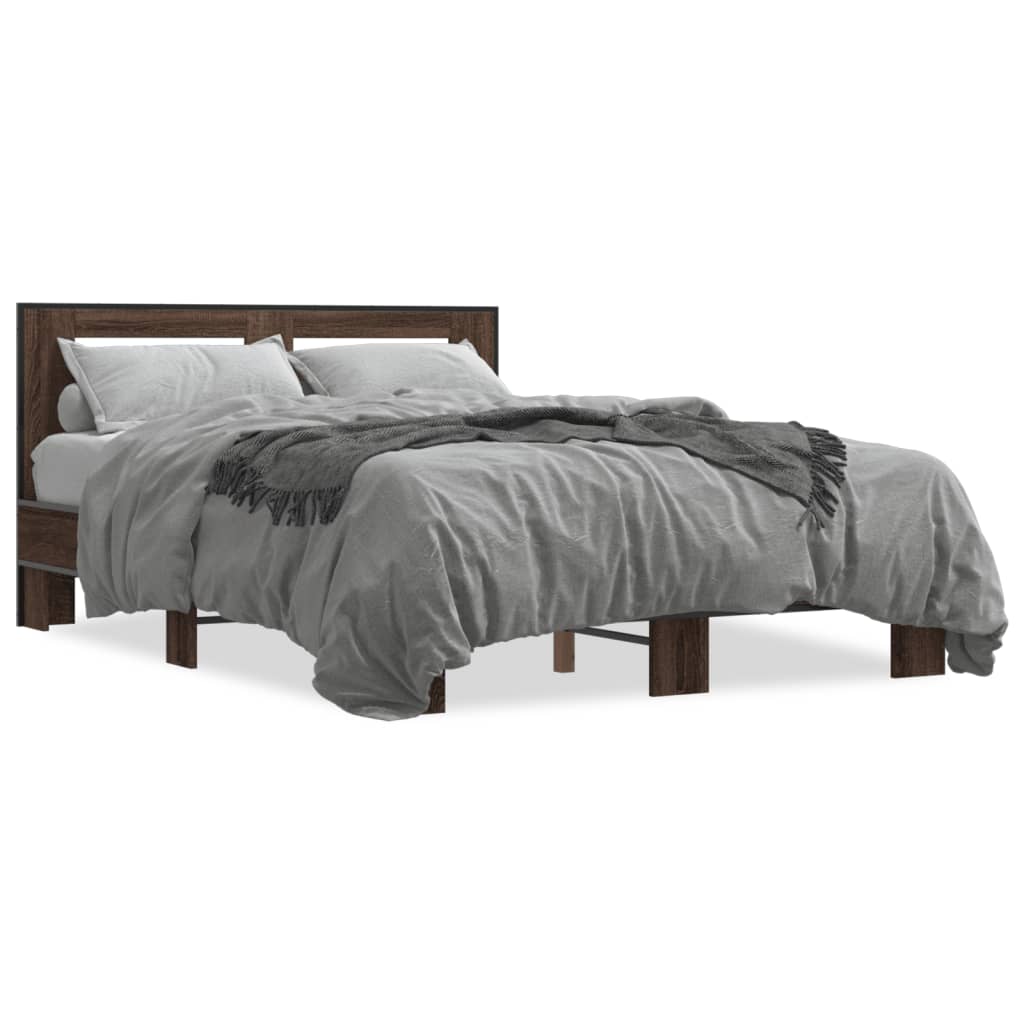 Cadre de lit sans matelas chêne marron 140x190 cm