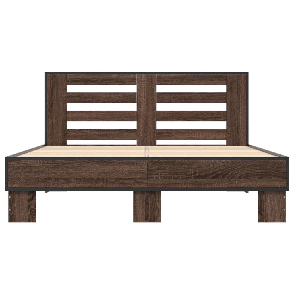 Cadre de lit sans matelas chêne marron 140x190 cm