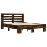 Bed frame without mattress smoked oak 120x190 cm