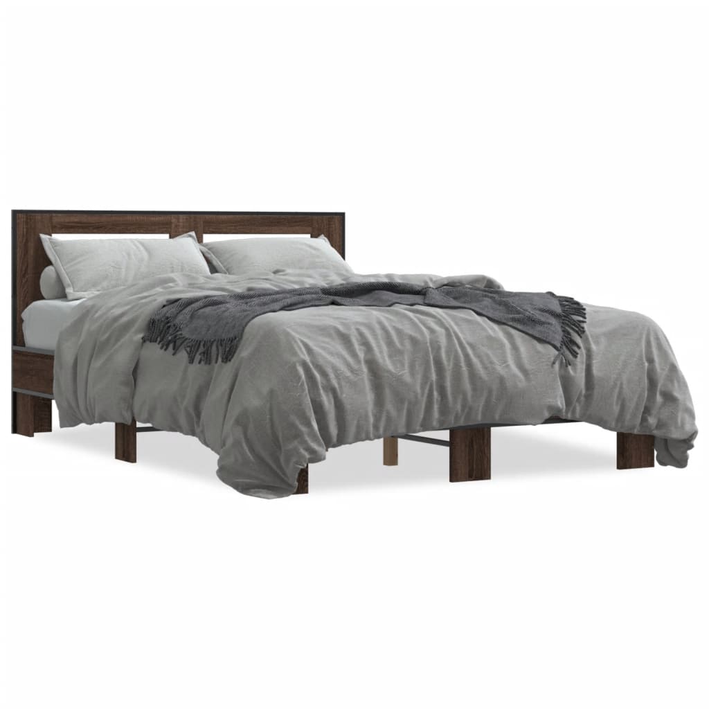 Cadre de lit sans matelas chêne marron 120x190 cm