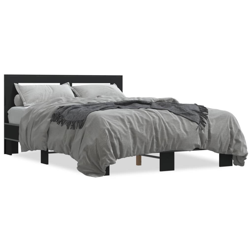 Cadre de lit sans matelas noir 135x190 cm