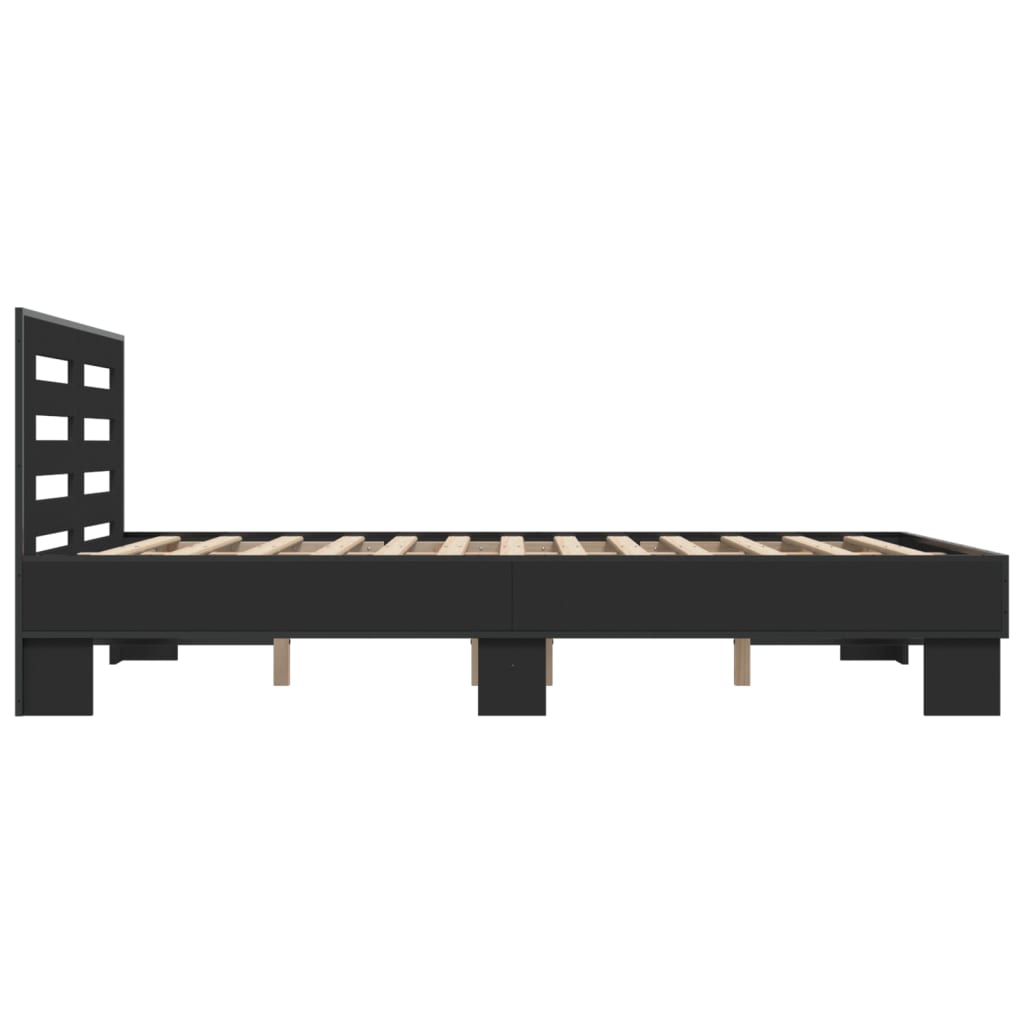 Cadre de lit sans matelas noir 135x190 cm