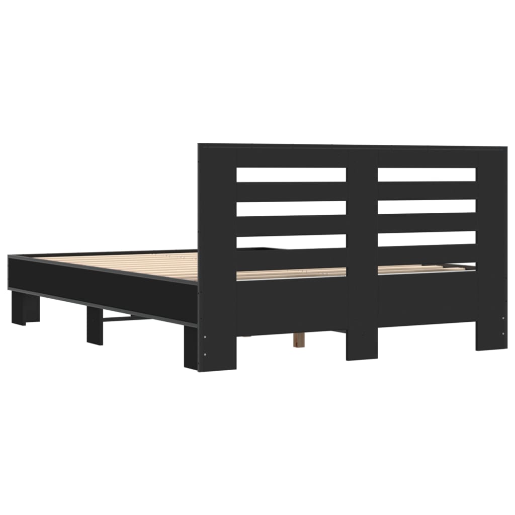 Cadre de lit sans matelas noir 135x190 cm