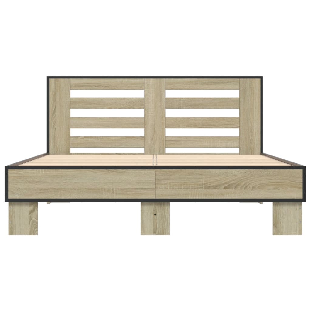 Bed frame without mattress sonoma oak 135x190 cm