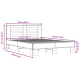 Bed frame without mattress sonoma oak 135x190 cm