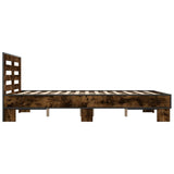 Bed frame without mattress smoked oak 135x190 cm