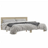 Bed frame without mattress sonoma oak 200x200 cm