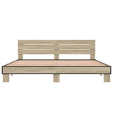 Bed frame without mattress sonoma oak 200x200 cm