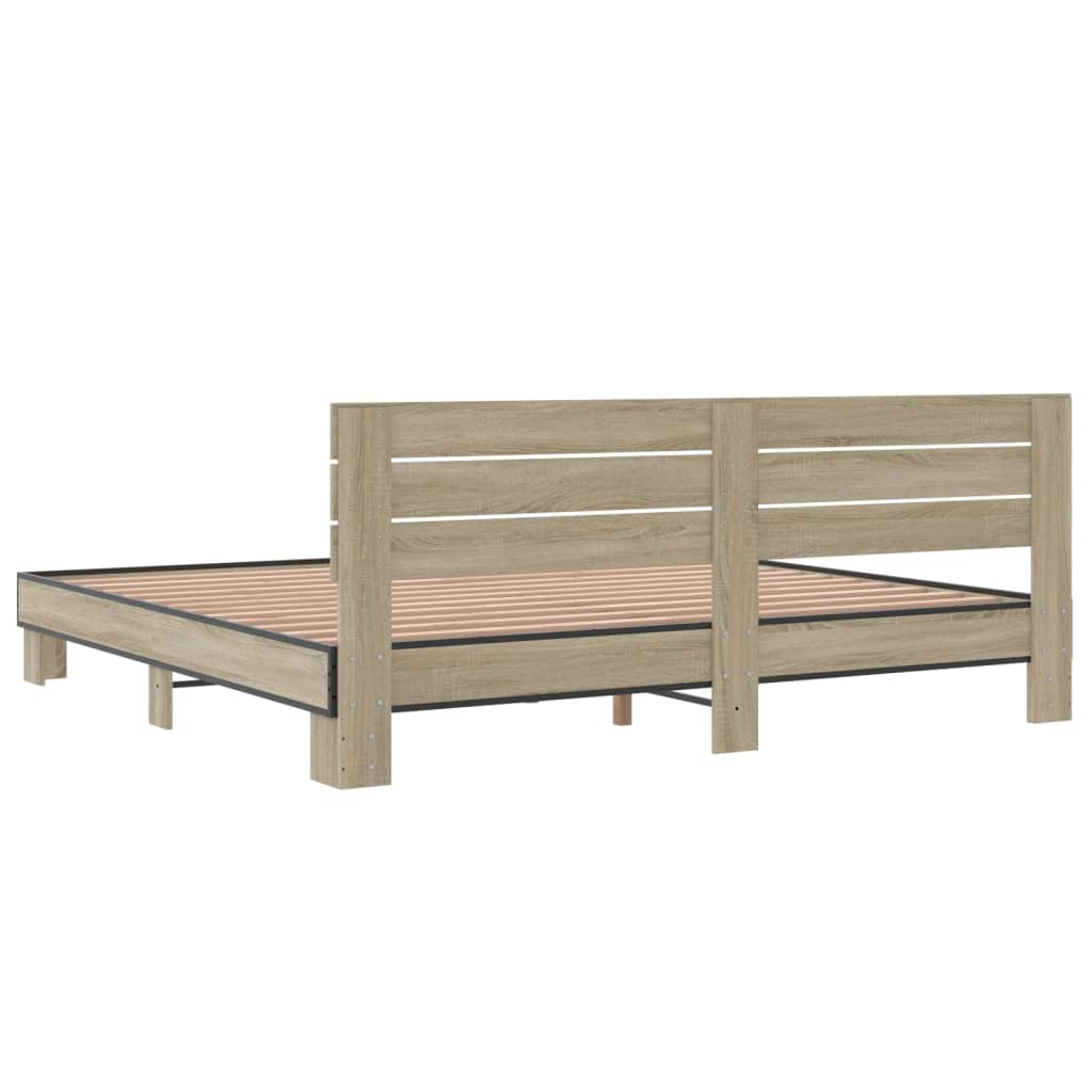 Bed frame without mattress sonoma oak 200x200 cm