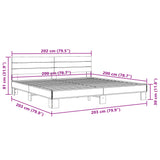 Bed frame without mattress smoked oak 200x200 cm