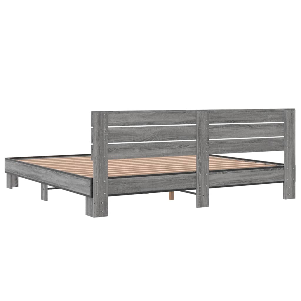 Bed frame without mattress sonoma gray 200x200 cm