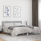 Bed frame without mattress sonoma gray 200x200 cm