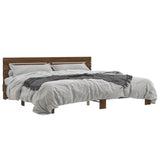 Bed frame without mattress brown oak 200x200 cm