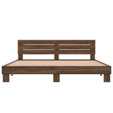 Bed frame without mattress brown oak 200x200 cm