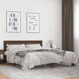 Bed frame without mattress brown oak 200x200 cm