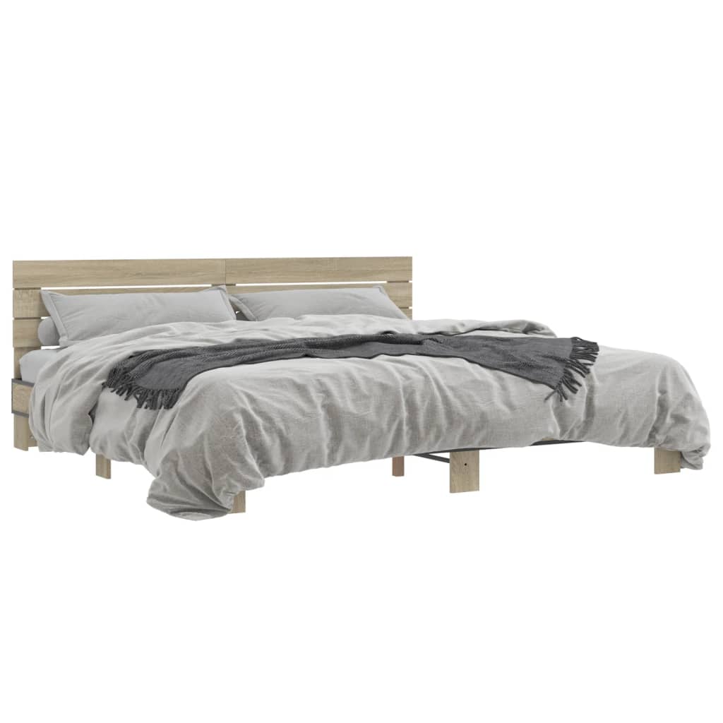 Bed frame without mattress sonoma oak 180x200 cm