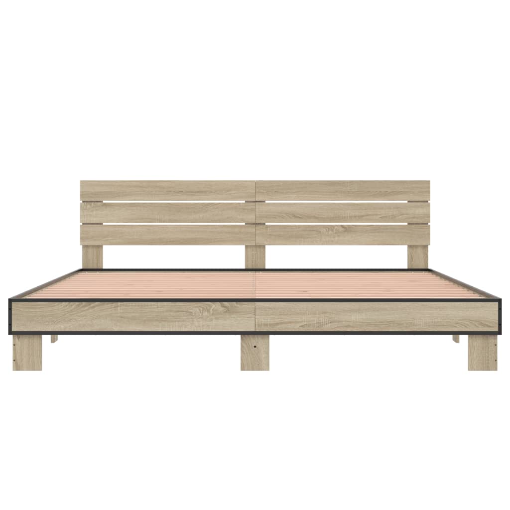 Bed frame without mattress sonoma oak 180x200 cm