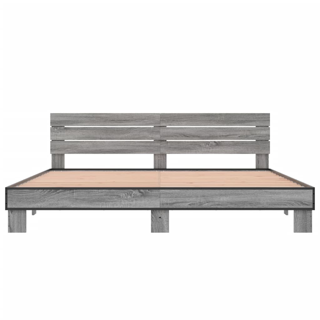 Bed frame without mattress sonoma gray 180x200 cm