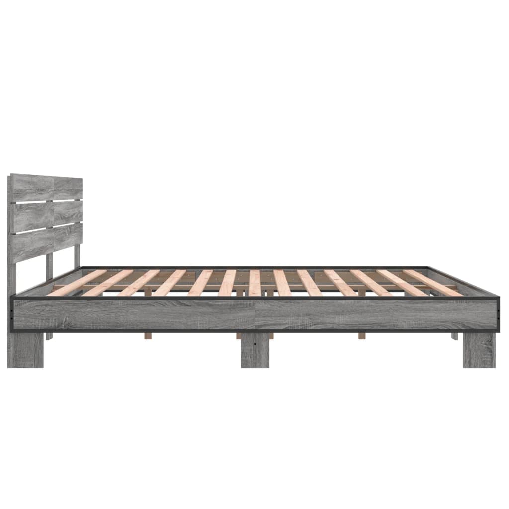 Bed frame without mattress sonoma gray 180x200 cm