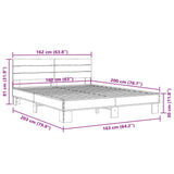 Bed frame without mattress smoked oak 160x200 cm