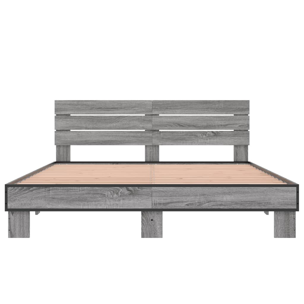 Bed frame without mattress sonoma gray 160x200 cm