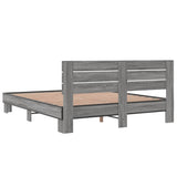 Bed frame without mattress sonoma gray 160x200 cm