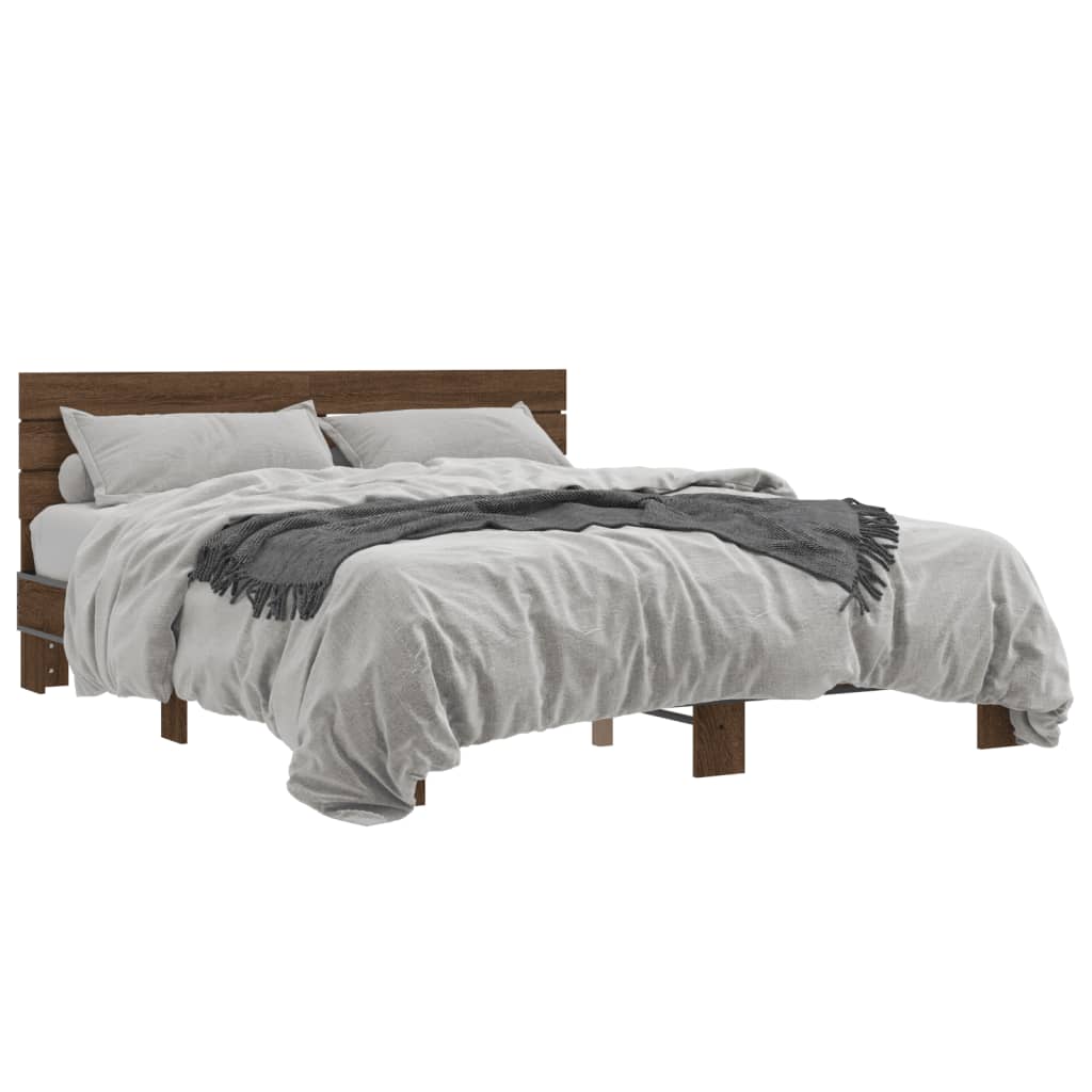 Cadre de lit sans matelas chêne marron 160x200 cm