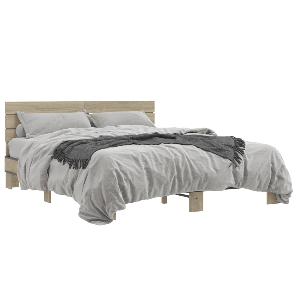 Bed frame without mattress sonoma oak 150x200 cm