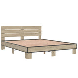 Bed frame without mattress sonoma oak 150x200 cm