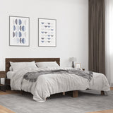 Cadre de lit sans matelas chêne marron 150x200 cm