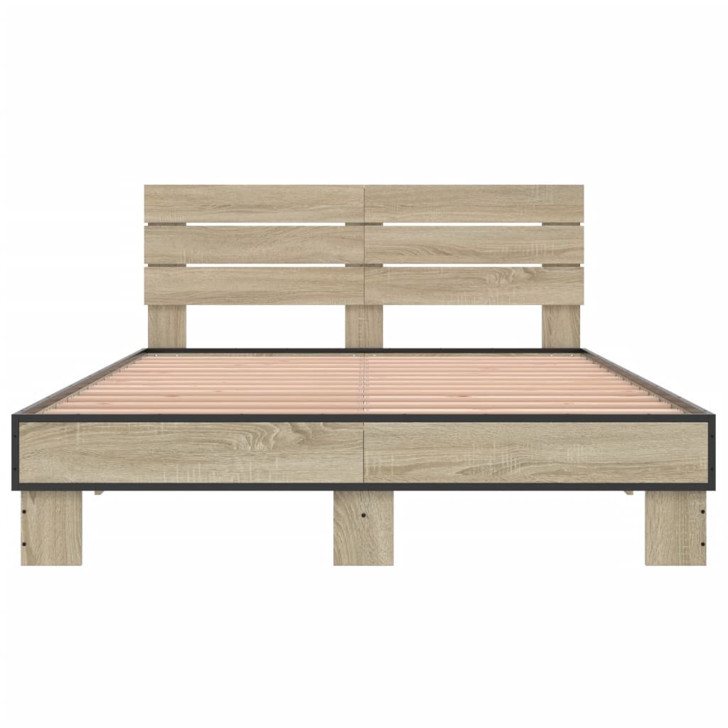 Bed frame without mattress sonoma oak 140x200 cm