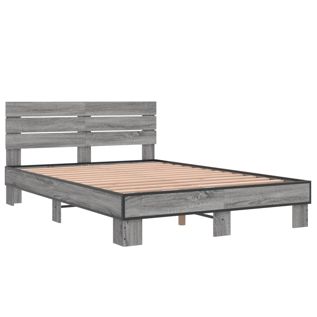 Bed frame without mattress sonoma gray 140x200 cm