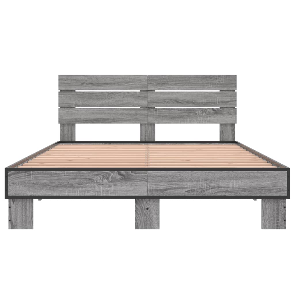 Bed frame without mattress sonoma gray 140x200 cm