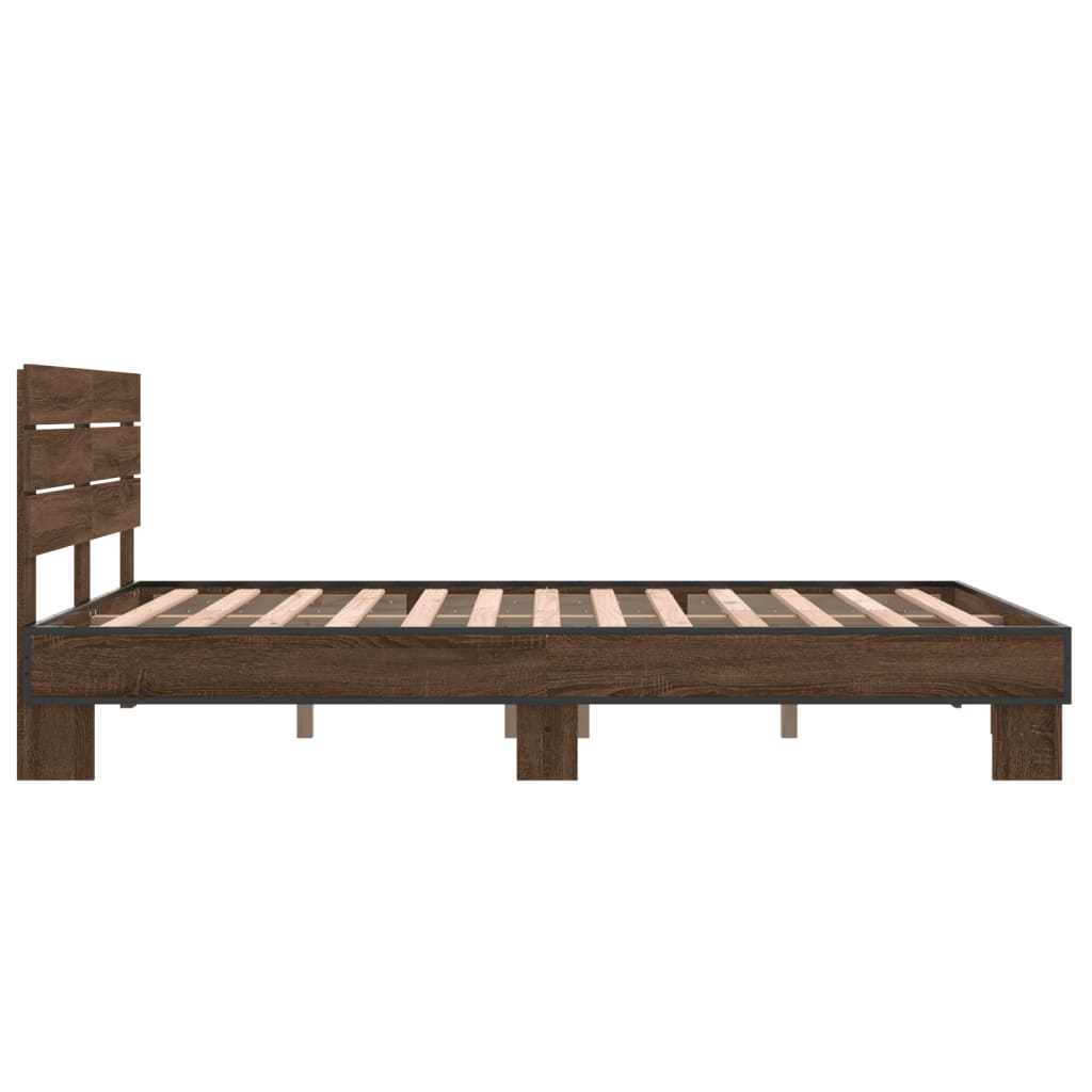 Cadre de lit sans matelas chêne marron 140x200 cm