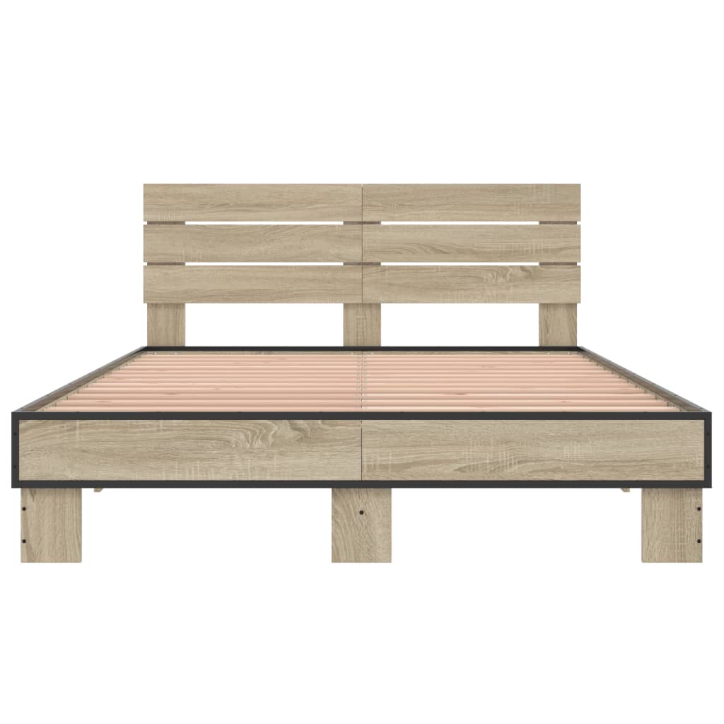 Bed frame without mattress sonoma oak 120x200 cm