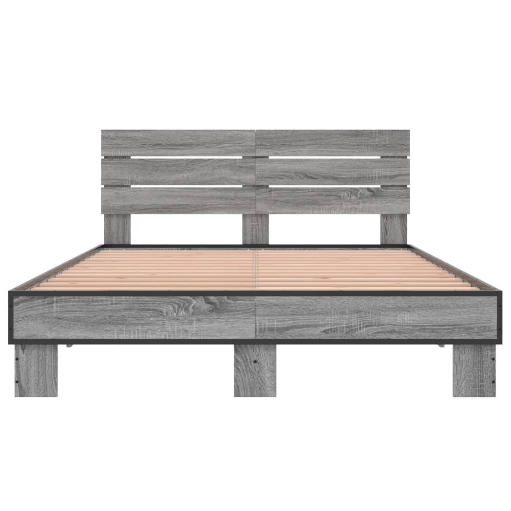 Bed frame without mattress sonoma gray 120x200 cm